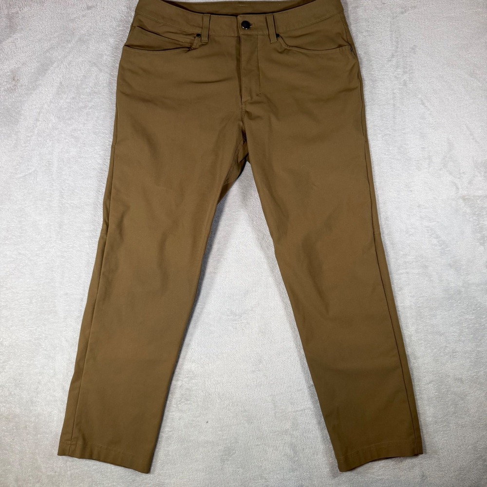 Lululemon ABC Pant Slim Warpstreme Tan Brown Mens Size 31 Casual Trousers